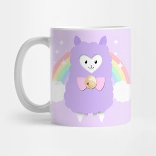 Sparkly Rainbow Pastel Alpaca Mug